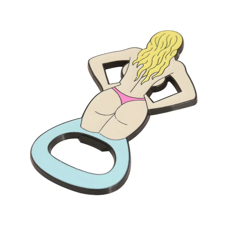 Beach Bikini 2-in-1 Magnetic Beer Bottle Opener — Multifunction Fridge Sticker