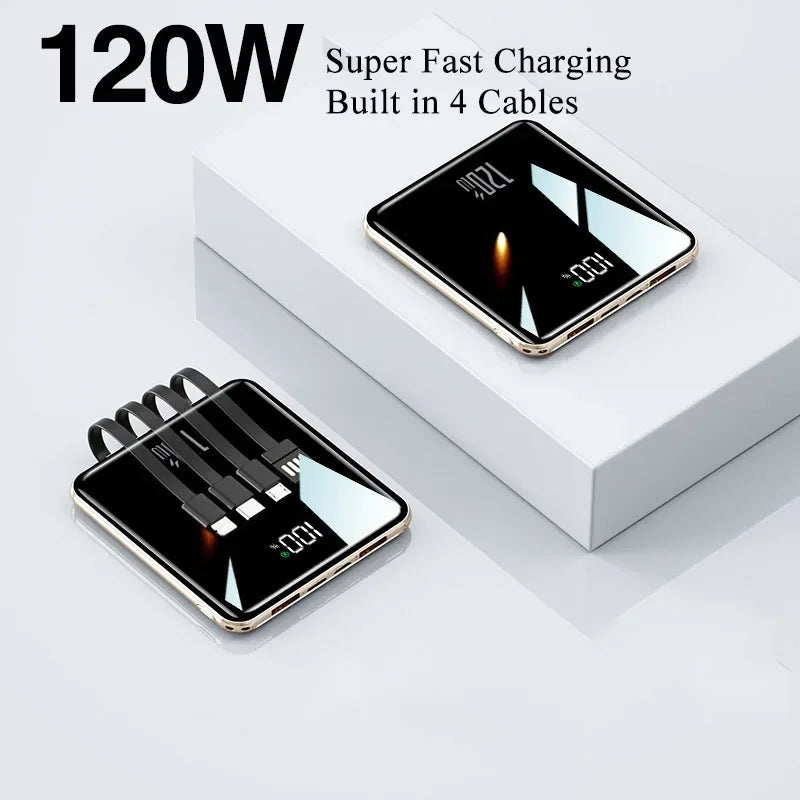 Ultra-Slim 20 000 mAh Power Bank with Integrated Cables – 3-Device Fast Charge