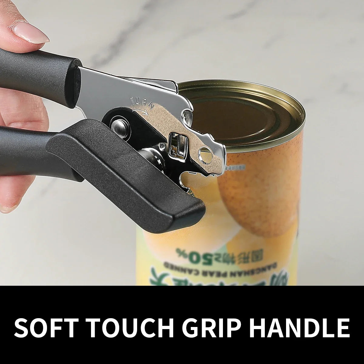 Professional Ergonomic Manual Can Opener with Bottle Opener