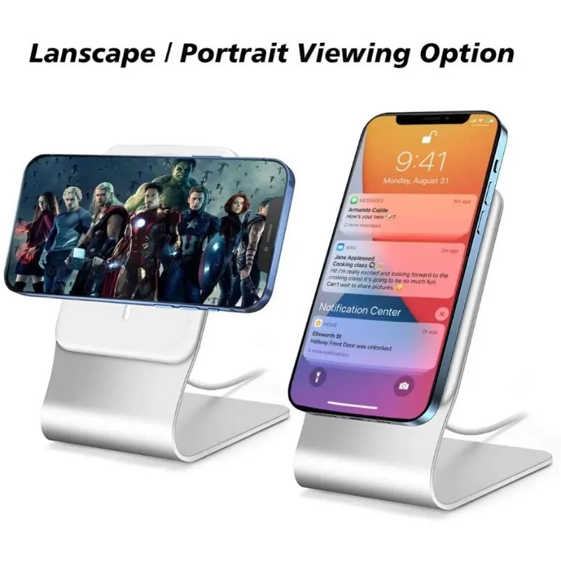MagSafe Aluminum Desk Stand – iPhone 16–12 (Charger not inc.)