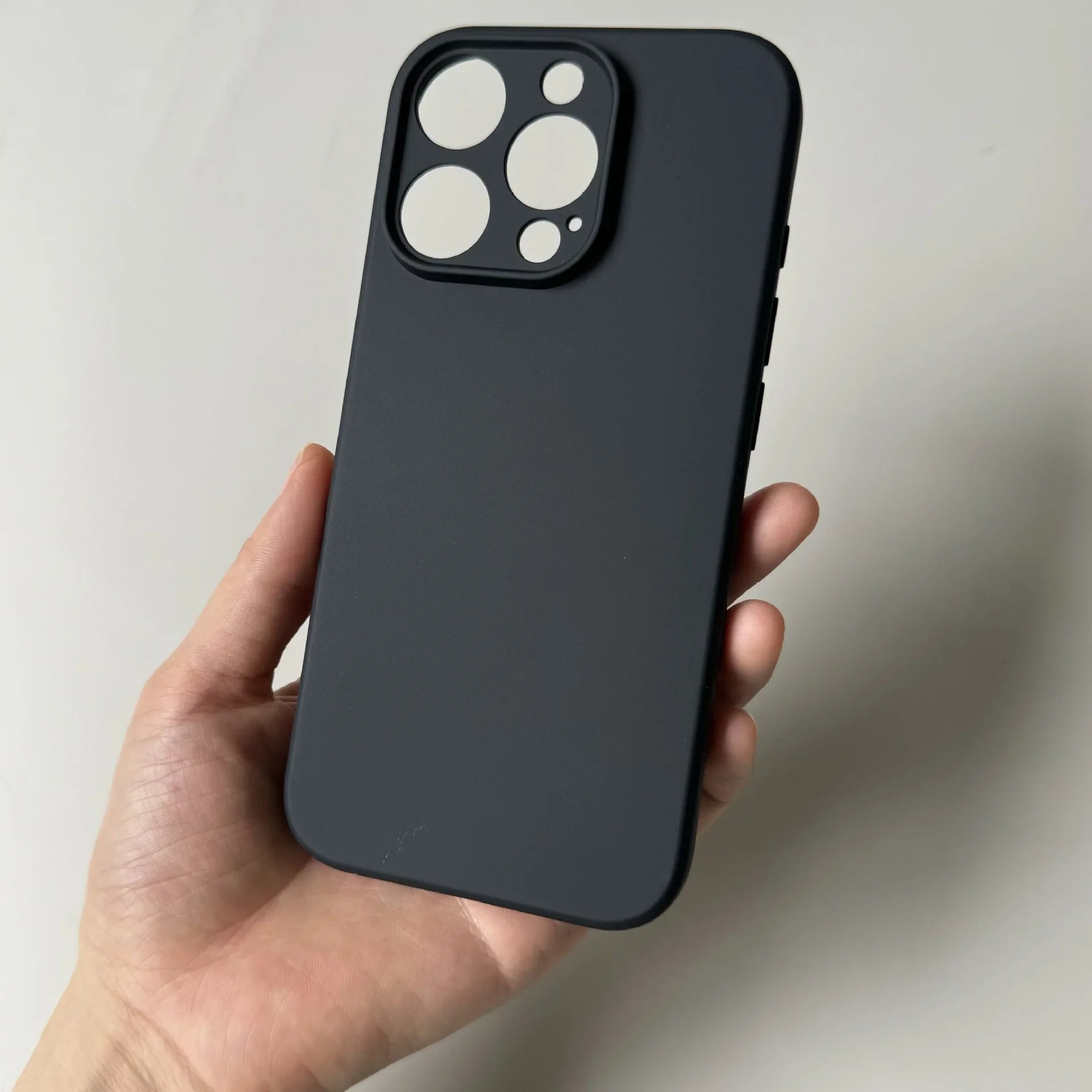 Luxury Matte Black Silicone Phone Case – Soft TPU Cover for iPhone