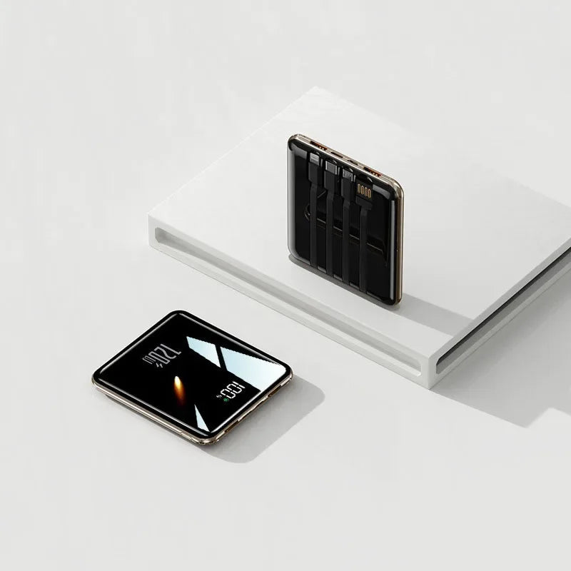 Ultra-Slim 20 000 mAh Power Bank with Integrated Cables – 3-Device Fast Charge
