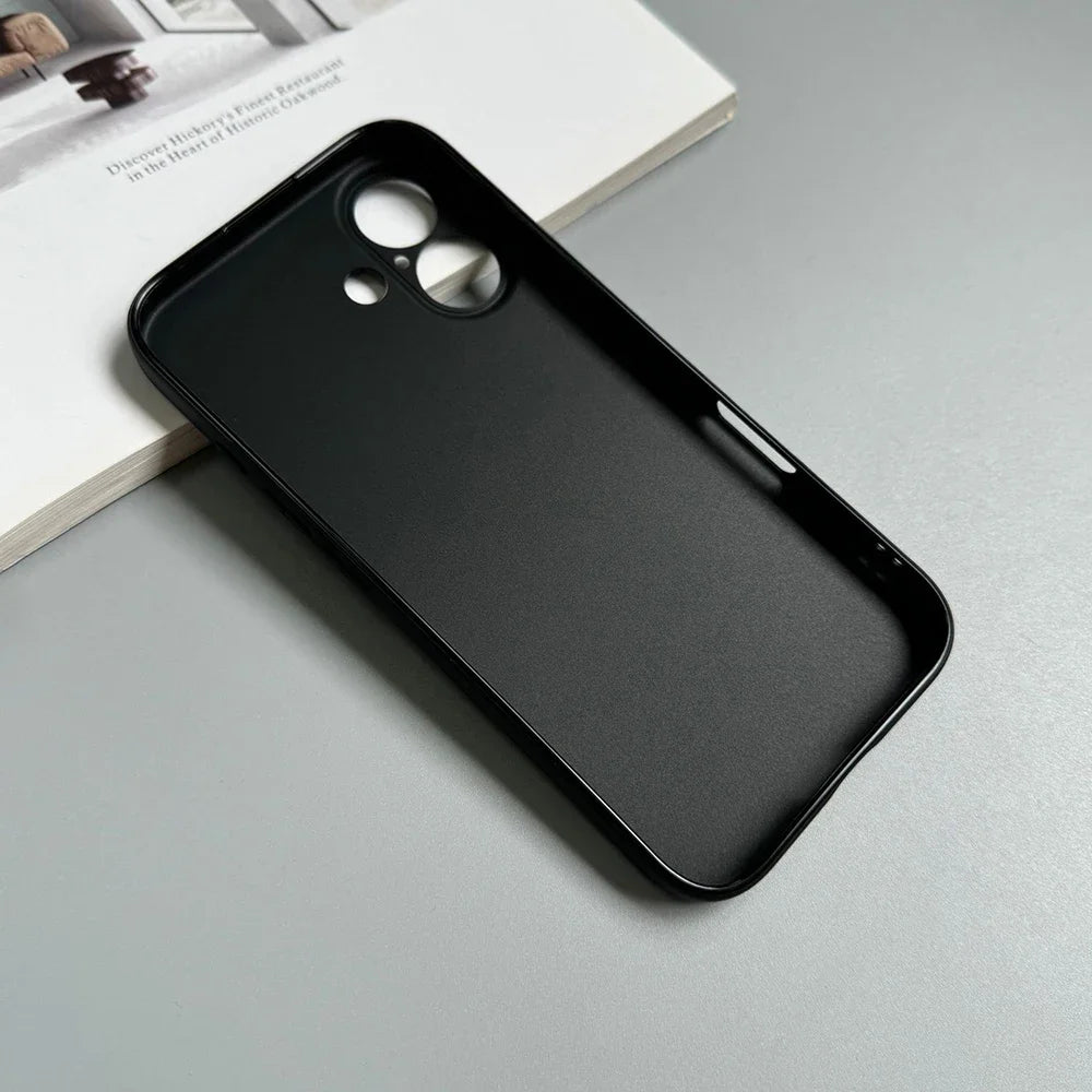 Luxury Matte Black Silicone Phone Case – Soft TPU Cover for iPhone