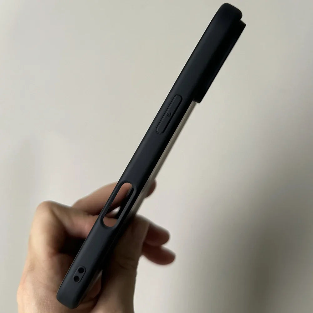 Luxury Matte Black Silicone Phone Case – Soft TPU Cover for iPhone