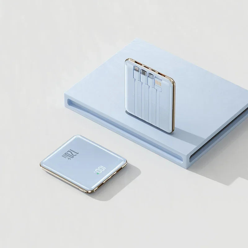 Ultra-Slim 20 000 mAh Power Bank with Integrated Cables – 3-Device Fast Charge