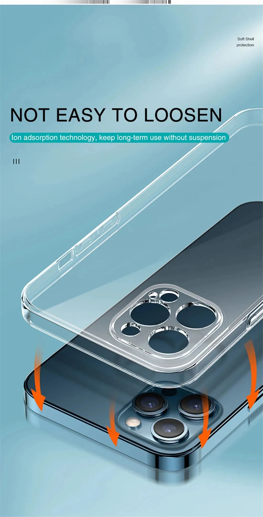 Clear Soft Silicone Phone Case – Transparent Cover for iPhone