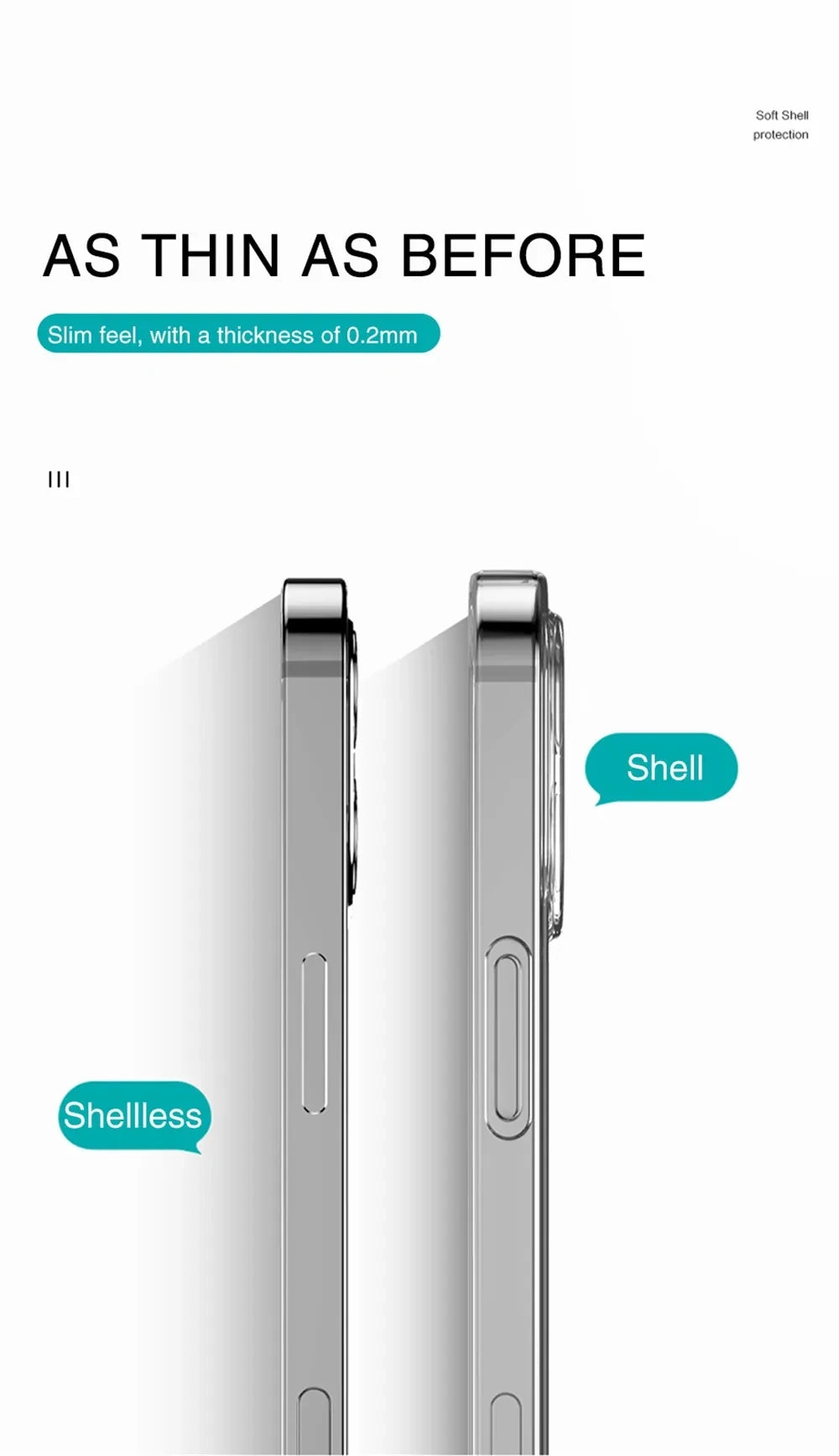 Clear Soft Silicone Phone Case – Transparent Cover for iPhone