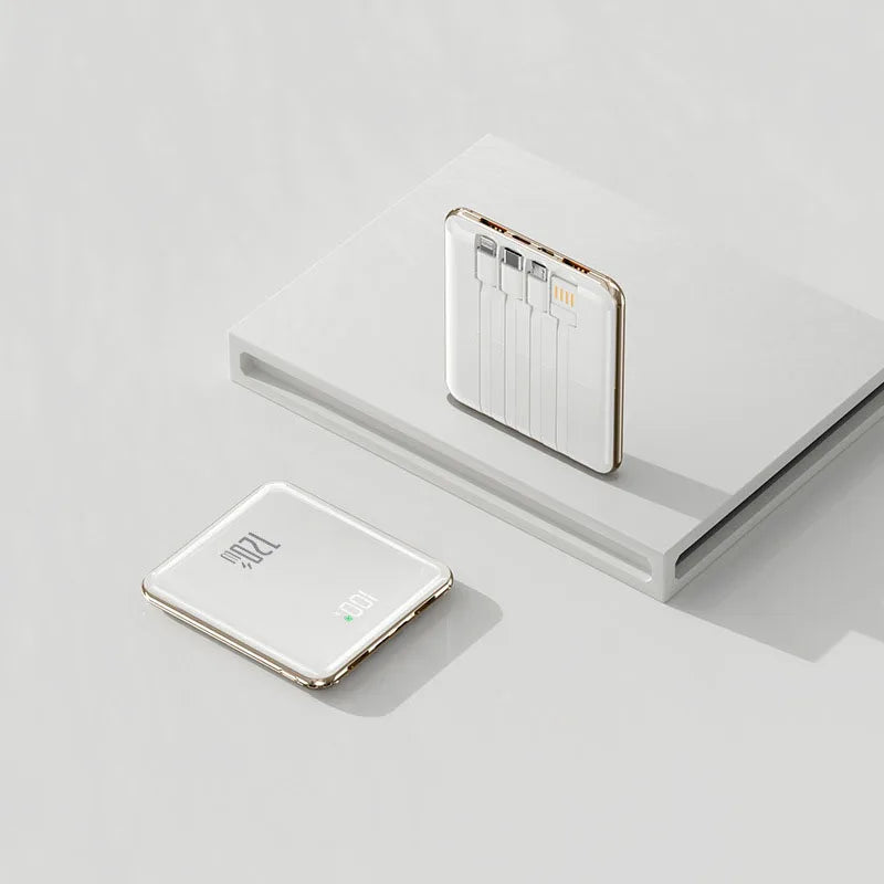 Ultra-Slim 20 000 mAh Power Bank with Integrated Cables – 3-Device Fast Charge