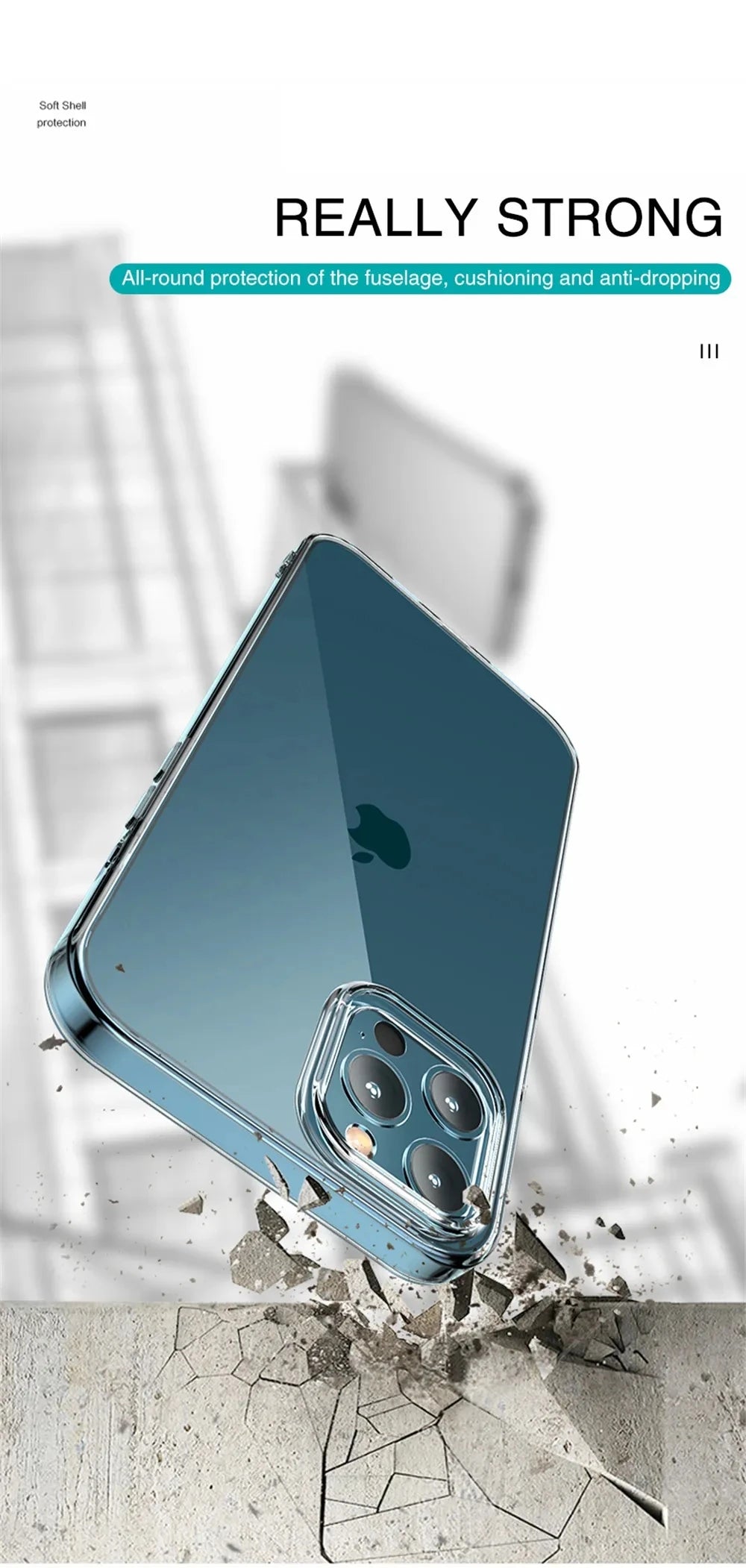 Clear Soft Silicone Phone Case – Transparent Cover for iPhone